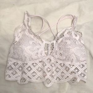 Shein white lace one size bralet